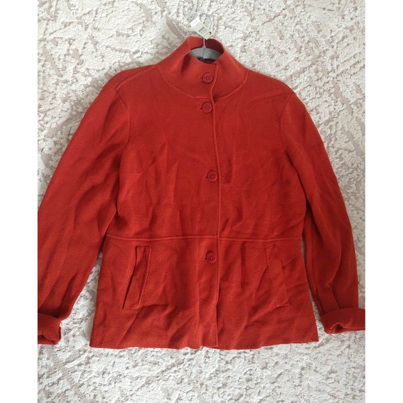 NWT Talbots Women's Cotton Rayon Blazer Cardigan Large brown red - Picture 4 of 10